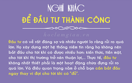 Nghĩ khác để đầu tư thành công